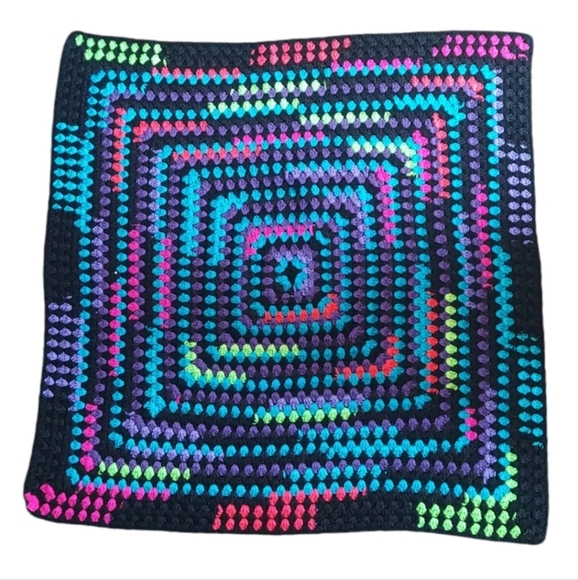 Crocheted Afghan Granny Blanket - Picture 1 of 5